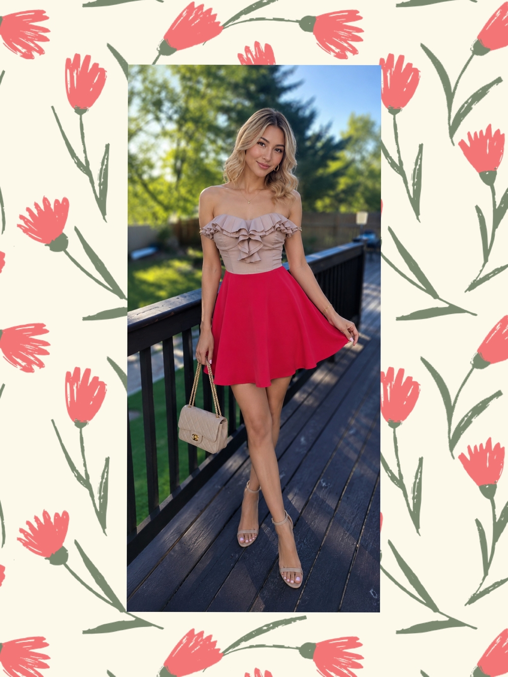 Sz 6 💥 Bardot Colorblock Ruffle Off-The-Shoulder Mini Dress